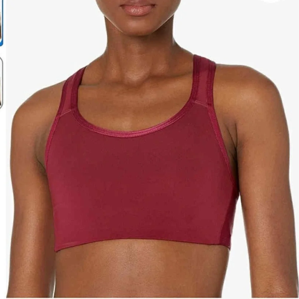 NWT Spalding Women's Active Shine Racerback Sports Bra‎ Red Plum Size Small